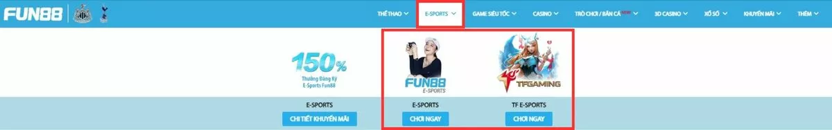 Esport Fun88 – Top 1 sân chơi cá cược thể thao điện tử 2 Chọn sảnh chơi Esport Fun88