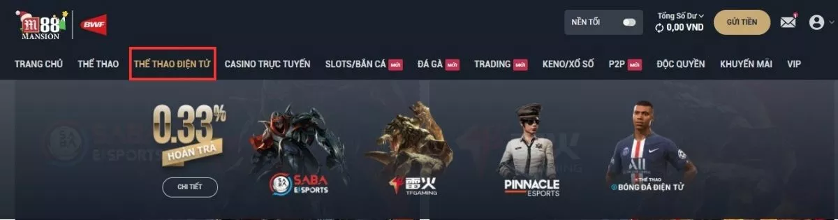 Thể thao điện tử M88 - Trang cá cược Esport M88 top đầu Châu Á 2 Chọn sảnh chơi Esport M88