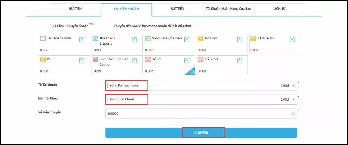 Bật mí cách chuyển quỹ Fun88 thành công trong 2 phút 5 Chuyển quỹ Fun88 từ tài khoản game về tài khoản chính