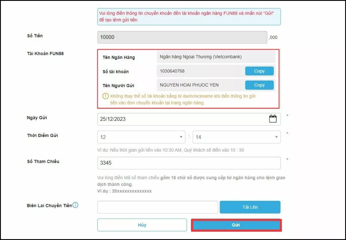 Nạp tiền Fun88 thành công trong một nốt nhạc 4 chuyển tiền và làm lệnh rút tiền Fun88