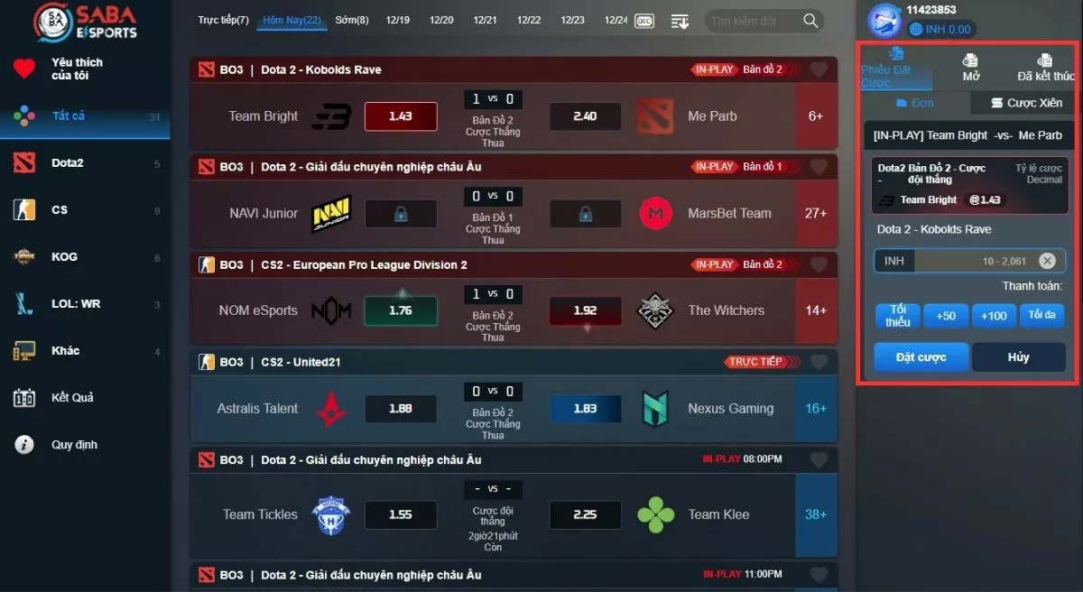 Thể thao điện tử M88 - Trang cá cược Esport M88 top đầu Châu Á 4 Đặt cược vào Esport M88