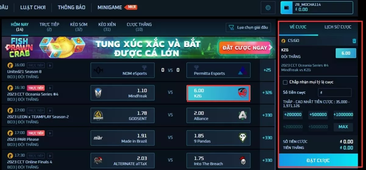 Hoàn thành vé cược Esport 8xbet