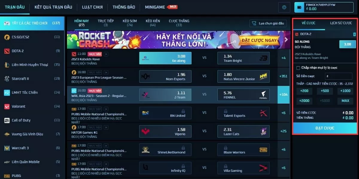 Esport Fun88 – Top 1 sân chơi cá cược thể thao điện tử 4 Đặt cược Esport Fun88