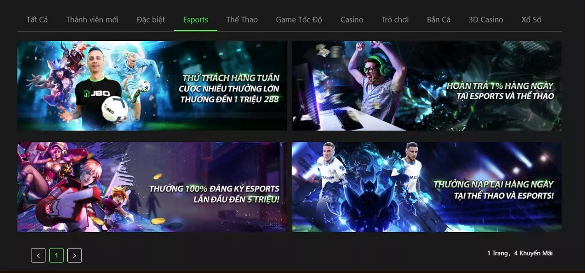 Khuyến mãi Esport JBO