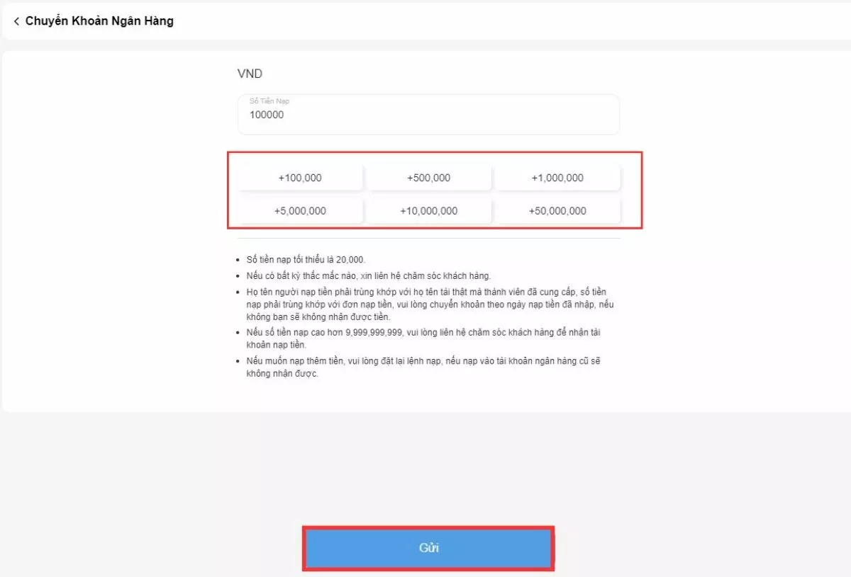 Cách nạp tiền 8xBet siêu nhanh cho tân binh 4 Nạp tiền 8xbet qua chuyển khoản ngân hàng