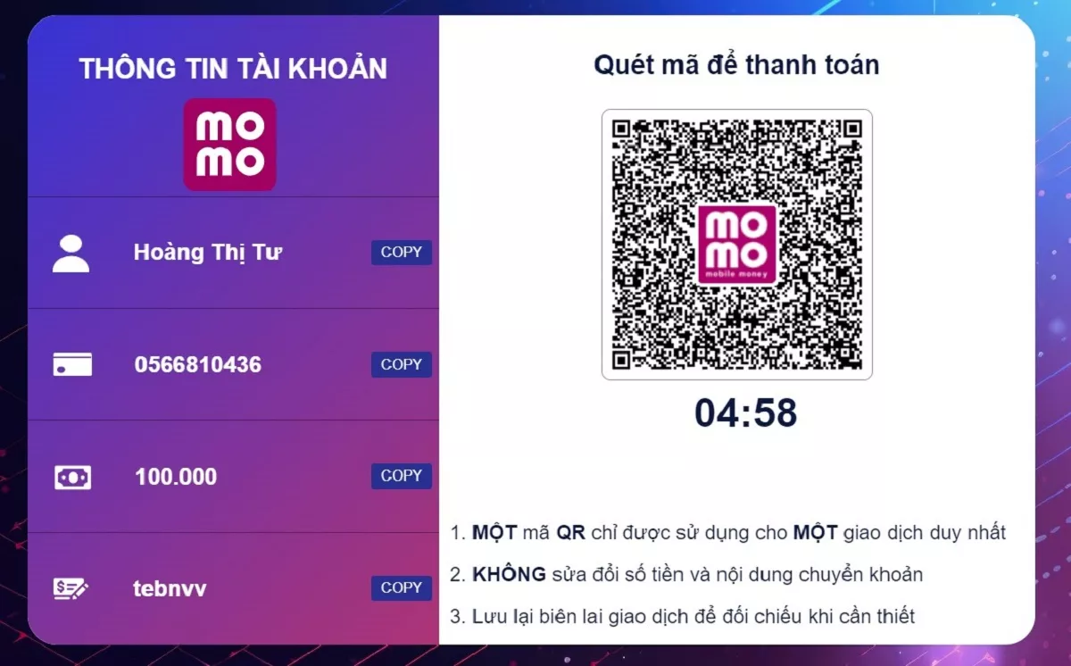 Cách nạp tiền 8xBet siêu nhanh cho tân binh 7 Quét mã WQ nạp tiền 8xbet qua ví momo