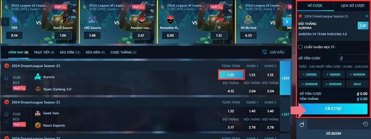 Khám phá cách chơi Dota 2 Fun88 chi tiết dành cho tân thủ 4 Đặt cược Dota 2 Fun88
