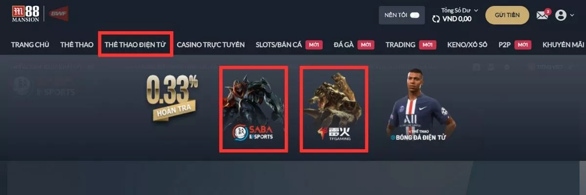 Bật mí cách chơi CS:GO M88 chuẩn nhất 2 Chọn sảnh chơi cá cược CS:GO M88
