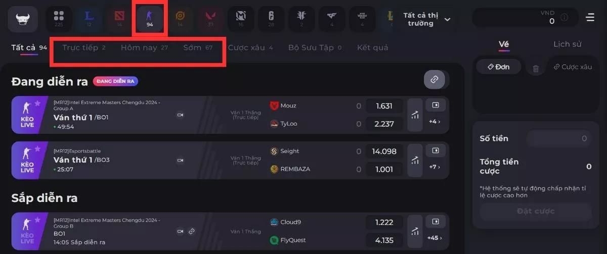 Cách chơi CS:GO Jun88 chi tiết nhất cho bet thủ 3 Tìm trận đấu CS:GO Jun88
