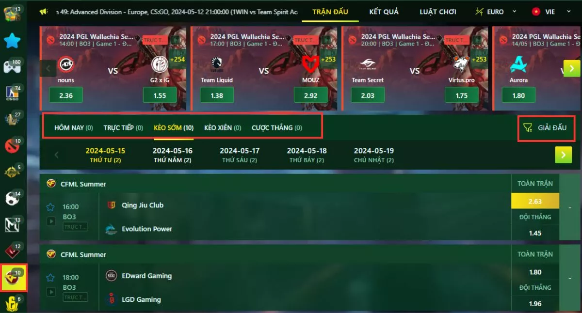CrossFire FB88 - Cách đặt cược game đột kích tại Esports FB88 3 Chọn CrossFire FB88 trong bảng kèo