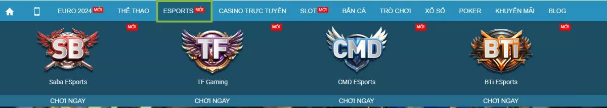 W88 LOL - Hướng dẫn cá cược Liên Minh Huyền Thoại tại W88 chi tiết nhất 2 Truy cập esports để chọn sảnh chơi